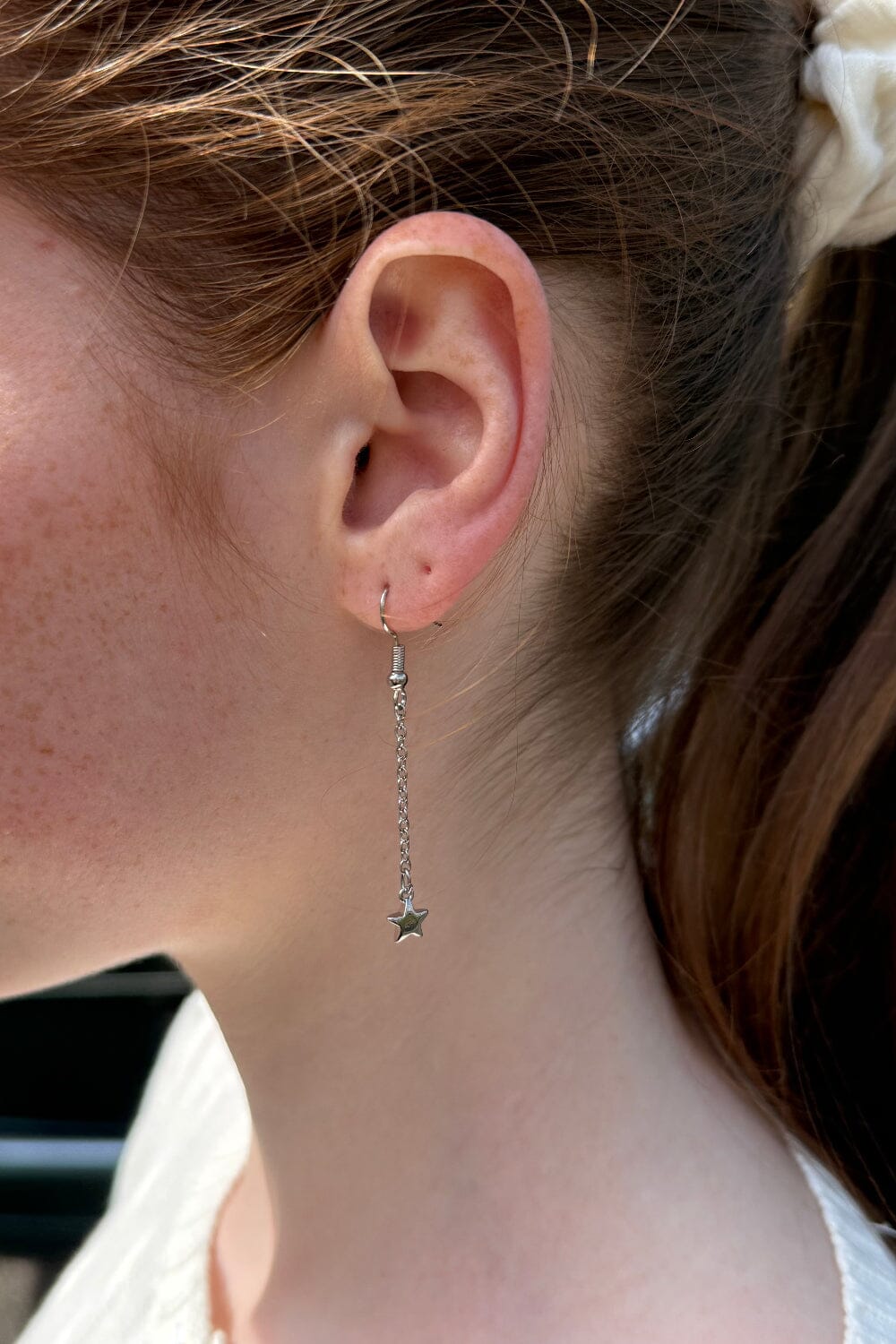 Star Drop Charm Earrings
